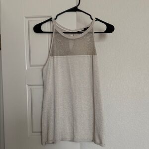 White House Black Market Shimmering Gray Tank Top